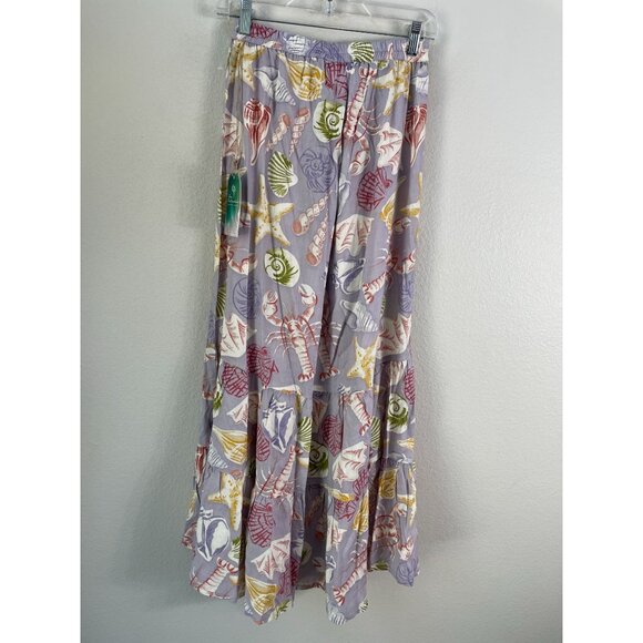 NEW True Destinations Womens XS Coastal Print Tiered Wide Leg Pants Pull On - Picture 9 of 10